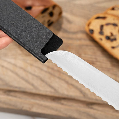 Sensei 12 x 2 Inch Knife Sleeve, 1 Knife Protector - Fits Chef Knife, Felt Lining, Black Plastic Knife Blade Guard, Durable, Cut-Proof