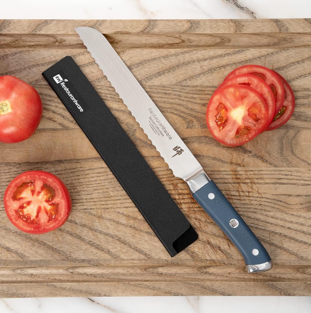 Sensei 12 x 2 Inch Knife Sleeve, 1 Knife Protector - Fits Chef Knife, Felt Lining, Black Plastic Knife Blade Guard, Durable, Cut-Proof