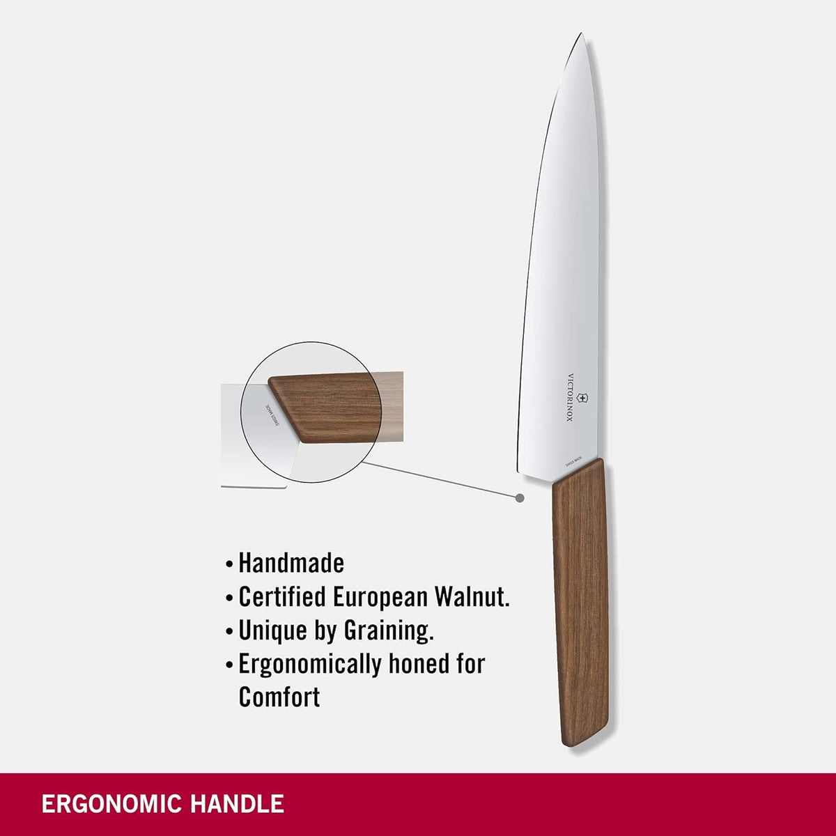 Swiss Modern Bread & Pastry Knife - Serrated Bread Knife for Kitchen Accessories - Sharp Kitchen Knife for Cutting Sandwiches, Vegetables & More - Wavy Edge, Walnut Wood Handle, 8.5"