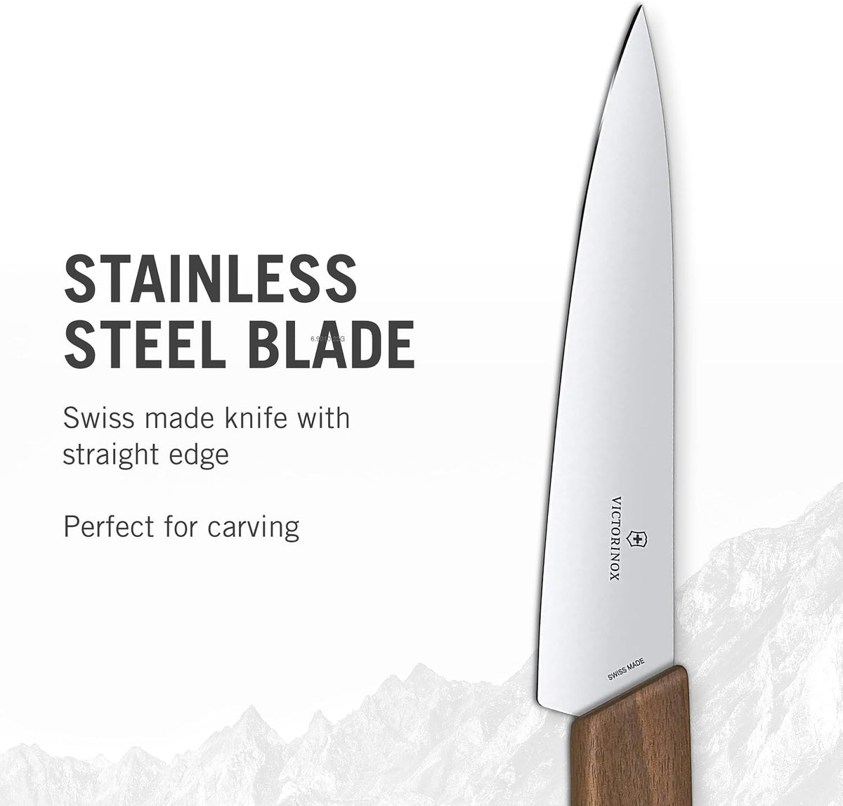 Swiss Modern Bread & Pastry Knife - Serrated Bread Knife for Kitchen Accessories - Sharp Kitchen Knife for Cutting Sandwiches, Vegetables & More - Wavy Edge, Walnut Wood Handle, 8.5"