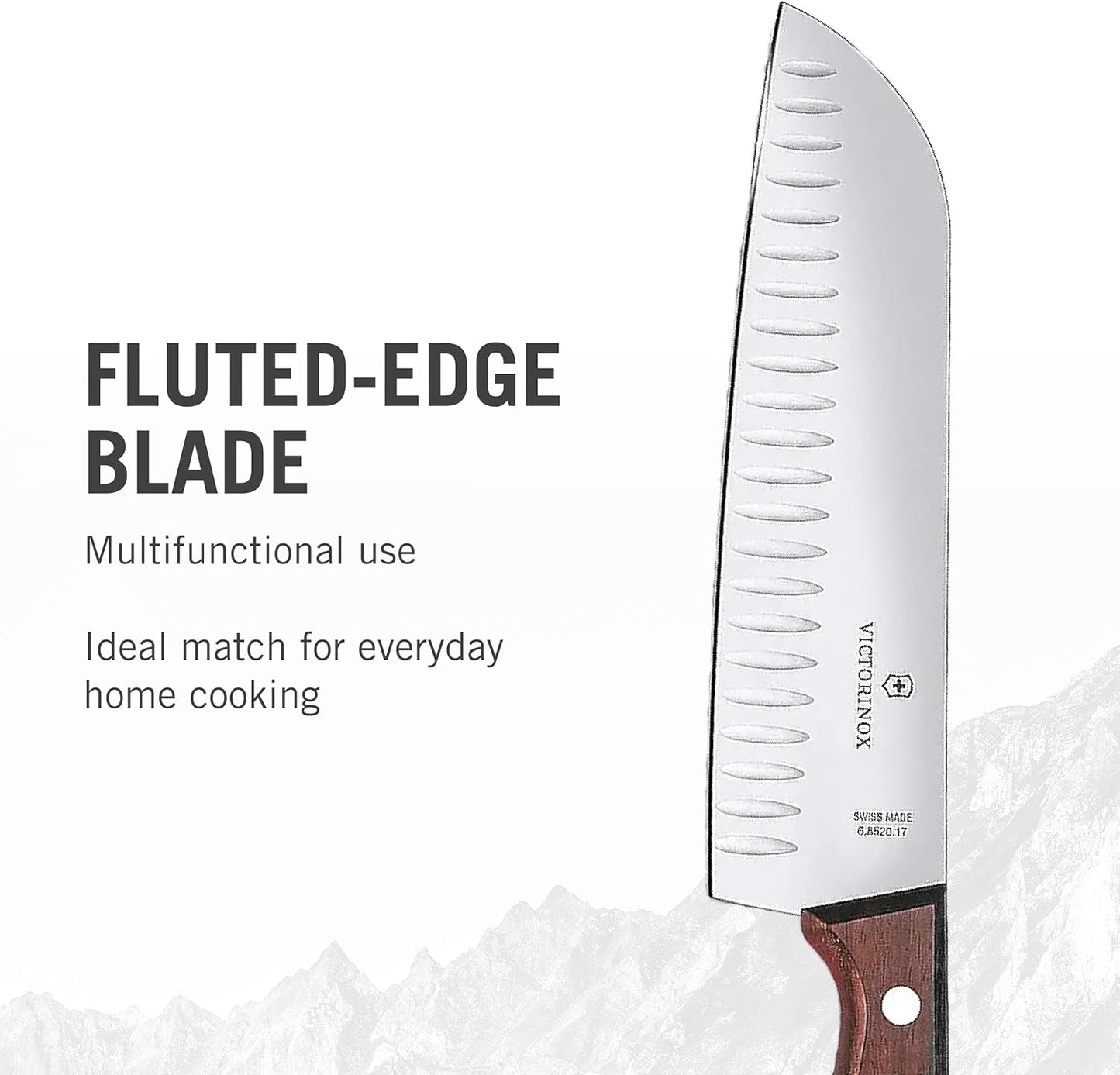 Swiss Modern Bread & Pastry Knife - Serrated Bread Knife for Kitchen Accessories - Sharp Kitchen Knife for Cutting Sandwiches, Vegetables & More - Wavy Edge, Walnut Wood Handle, 8.5"