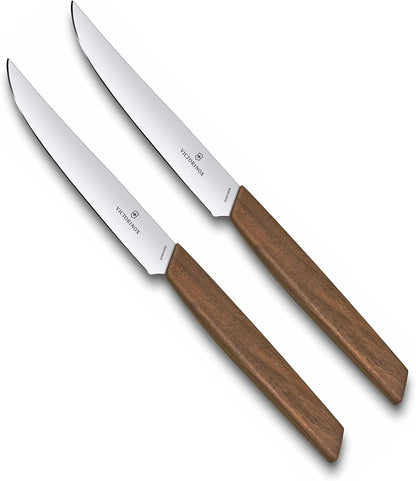 Swiss Modern Bread & Pastry Knife - Serrated Bread Knife for Kitchen Accessories - Sharp Kitchen Knife for Cutting Sandwiches, Vegetables & More - Wavy Edge, Walnut Wood Handle, 8.5"