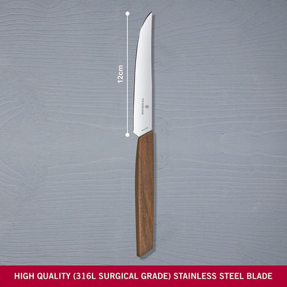 Swiss Modern Bread & Pastry Knife - Serrated Bread Knife for Kitchen Accessories - Sharp Kitchen Knife for Cutting Sandwiches, Vegetables & More - Wavy Edge, Walnut Wood Handle, 8.5"