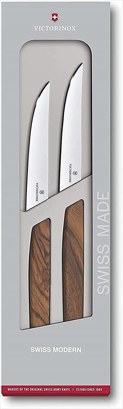 Swiss Modern Bread & Pastry Knife - Serrated Bread Knife for Kitchen Accessories - Sharp Kitchen Knife for Cutting Sandwiches, Vegetables & More - Wavy Edge, Walnut Wood Handle, 8.5"