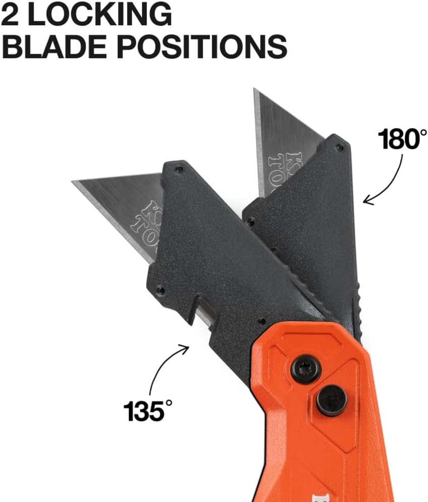 44306 FLICKBLADE 2-in-1 Folding Utility Knife and Scraper with Built-In Blade Storage, Dual Locking Positions, Includes 3 Triple-Ground Carbon Steel Blades