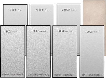 Diamond Sharpening Stone Set, Diamond sharpening plates for Scissors Knives Outdoor Tools From Coarse To Extra Fine (SET-D)
