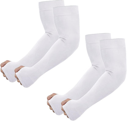 UV Sun Protection Arm Sleeves with Thumb Hole | for Men Women Youth, Cooling Sleeve to Cover Tattoo, Mid-Compression