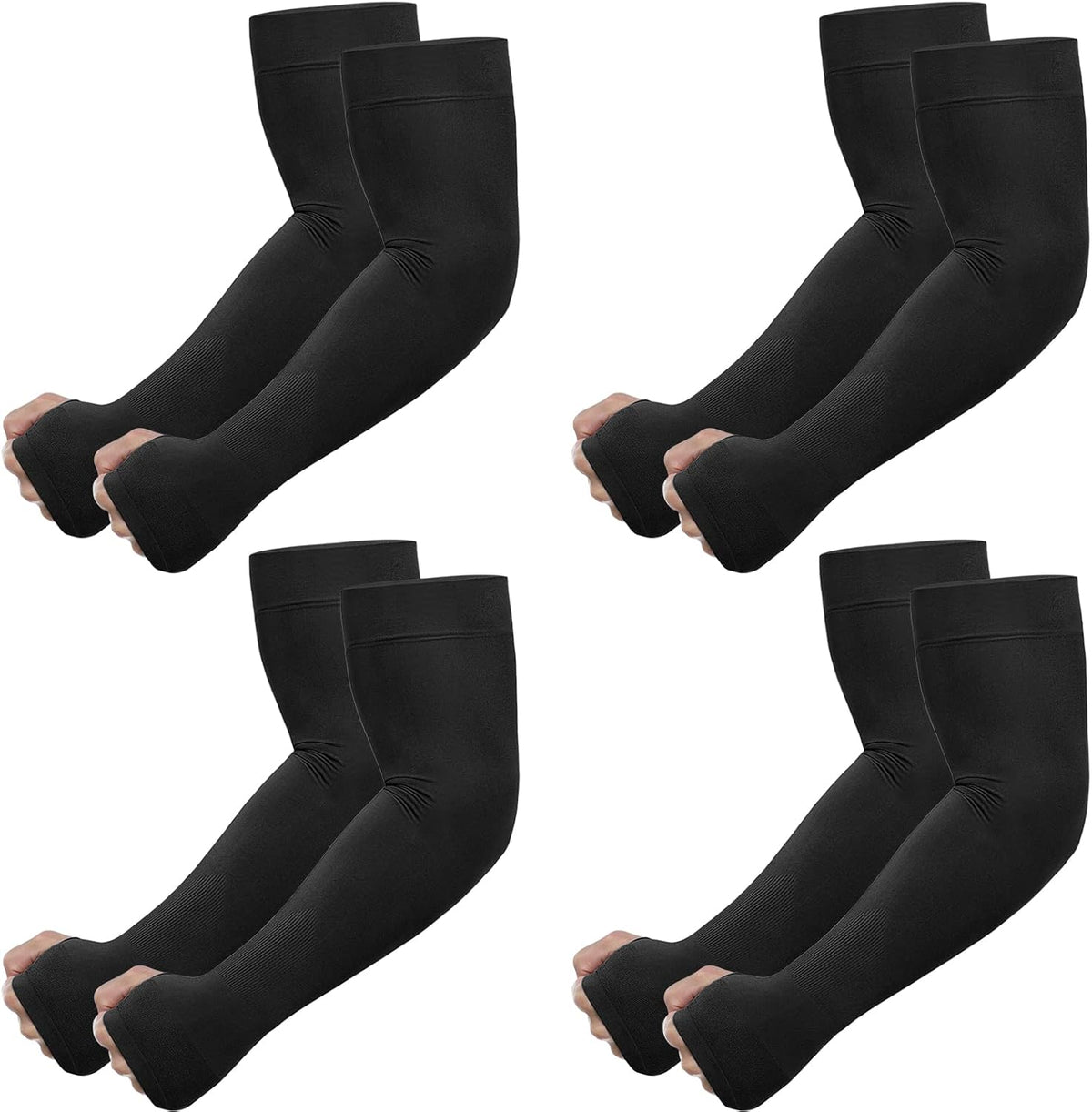 UV Sun Protection Arm Sleeves with Thumb Hole | for Men Women Youth, Cooling Sleeve to Cover Tattoo, Mid-Compression