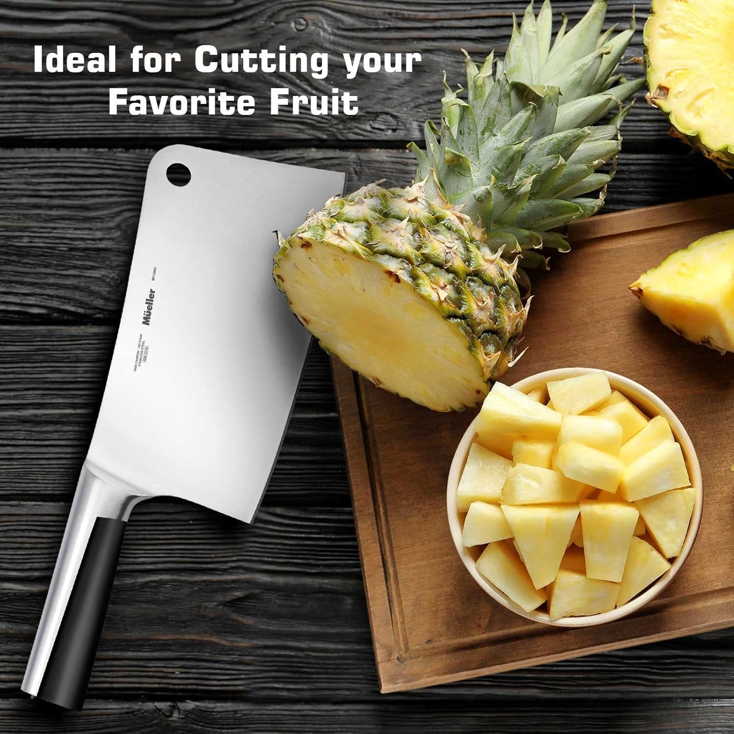 7-Inch Meat Cleaver Butcher Knife - German High Carbon Steel, Laser-Tested Razor-Sharp Blade, Heavy Duty Bone Chopper for Meat & Vegetables, Home & Restaurant, Gift for Him