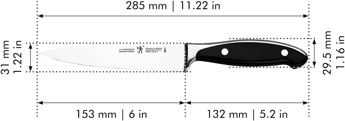 Forged Synergy 6-inch Utility Knife, Black/Stainless Steel