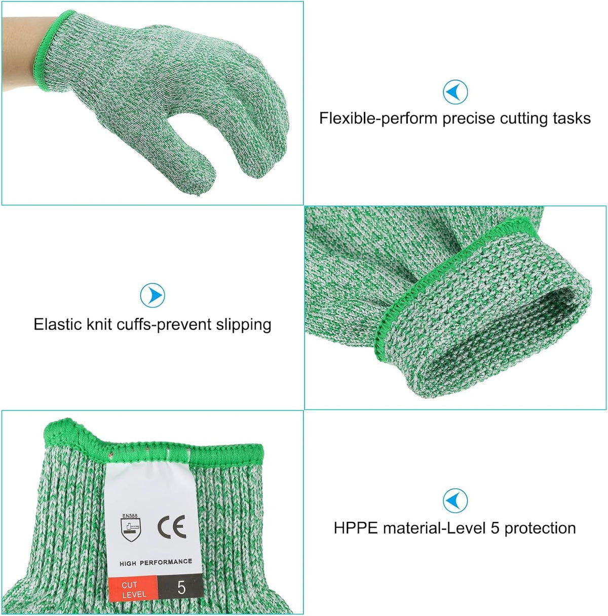 Cut Resistant Gloves, Level 5 Protection Anti Cutting Gloves Cut Proof Gloves for Kitchen Carving Working