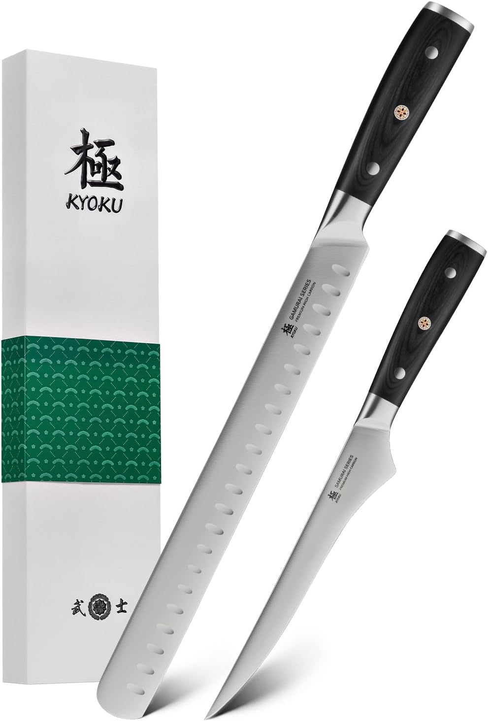 Turkey Carving Set - German Steel Carving Knife & Fork Set | German 1.4116 Steel Full Tang Set, Pakkawood Handles With Mosaic Pins, Meat Poultry Brisket Portioning Set With Gift Box