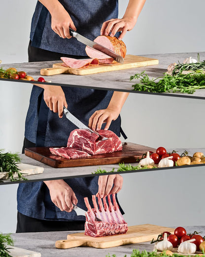 Turkey Carving Set - German Steel Carving Knife & Fork Set | German 1.4116 Steel Full Tang Set, Pakkawood Handles With Mosaic Pins, Meat Poultry Brisket Portioning Set With Gift Box
