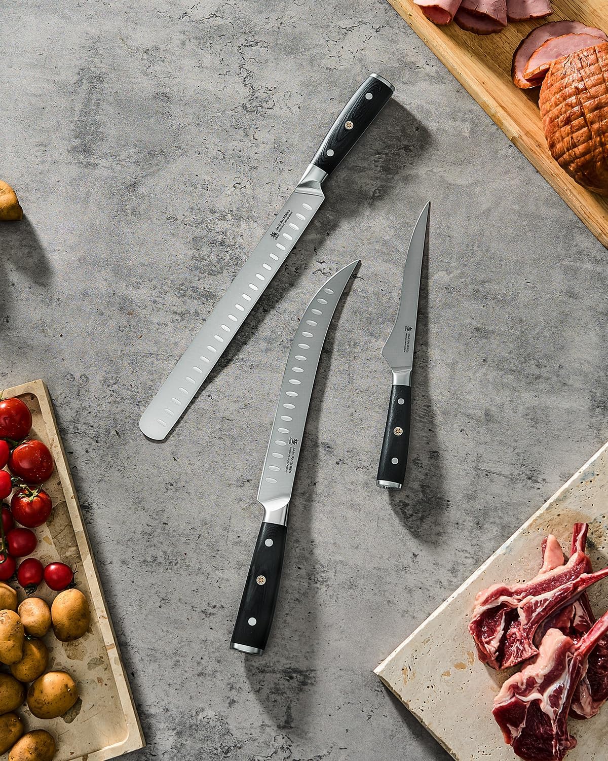 Turkey Carving Set - German Steel Carving Knife & Fork Set | German 1.4116 Steel Full Tang Set, Pakkawood Handles With Mosaic Pins, Meat Poultry Brisket Portioning Set With Gift Box