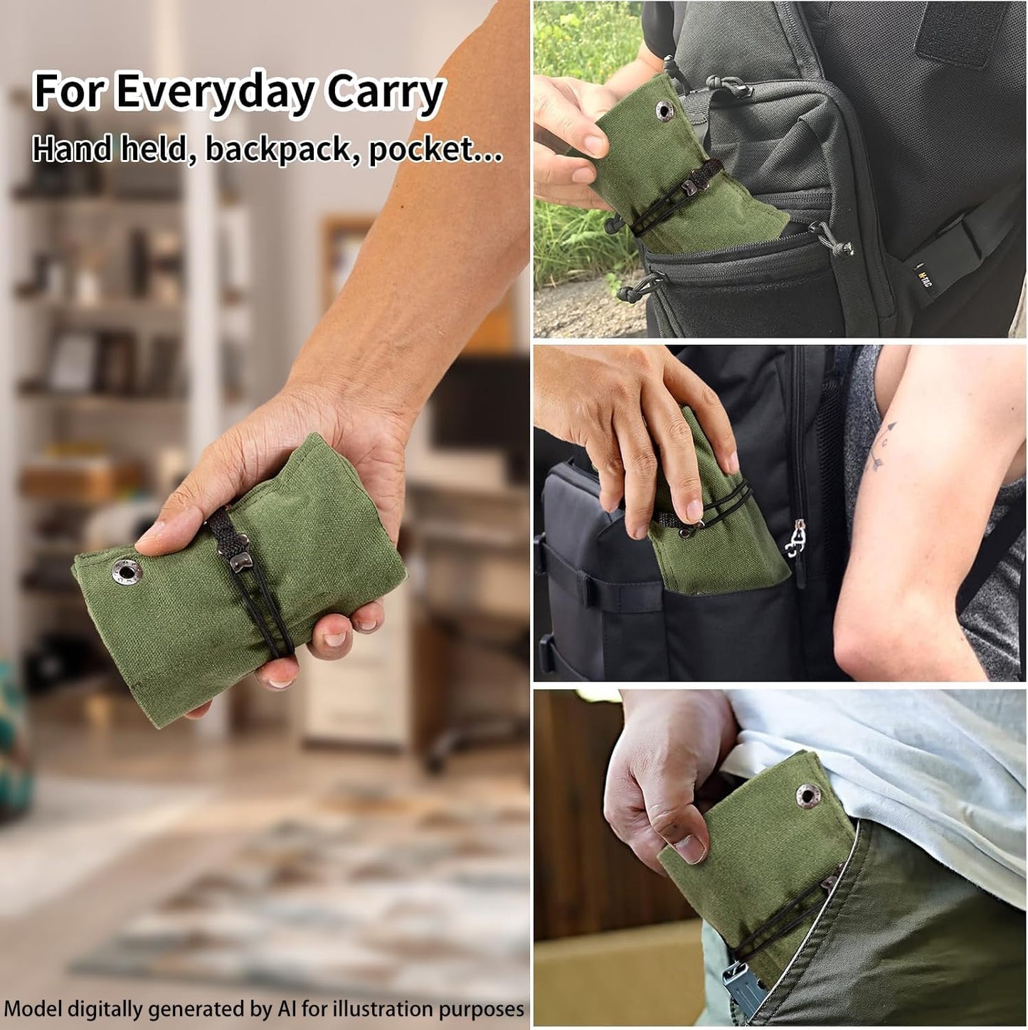 Pocket Knife Display Bag,6 Slots with Pocket Knives, Folding Small Knife Storage Pouch, Knife Roll Bag Organizer, Knives Roll Collection Protector Bag, Tactical Outdoor for EDC Mini Knife Bags