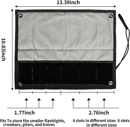 Pocket Knife Display Bag,6 Slots with Pocket Knives, Folding Small Knife Storage Pouch, Knife Roll Bag Organizer, Knives Roll Collection Protector Bag, Tactical Outdoor for EDC Mini Knife Bags