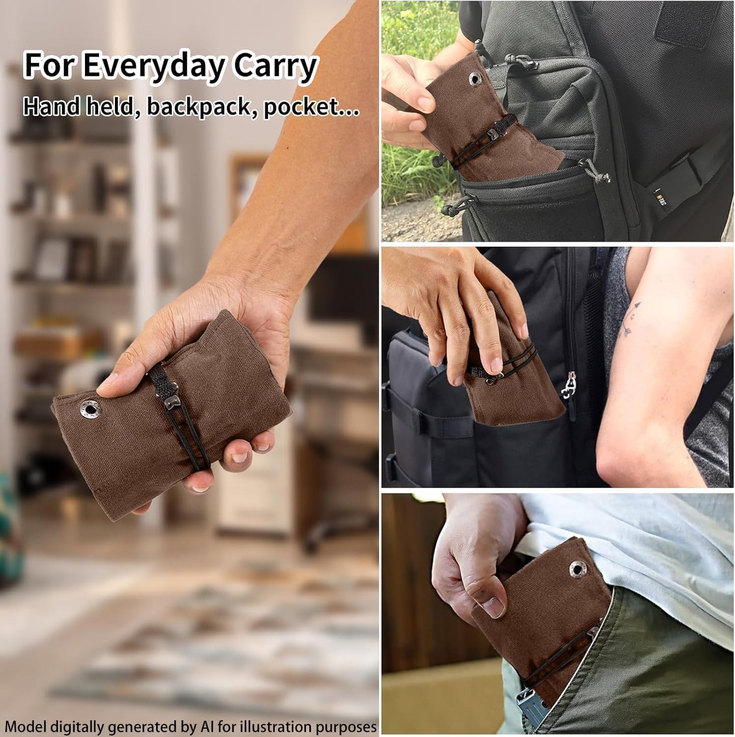 Pocket Knife Display Bag,6 Slots with Pocket Knives, Folding Small Knife Storage Pouch, Knife Roll Bag Organizer, Knives Roll Collection Protector Bag, Tactical Outdoor for EDC Mini Knife Bags