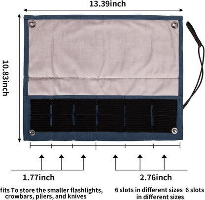 Pocket Knife Display Bag,6 Slots with Pocket Knives, Folding Small Knife Storage Pouch, Knife Roll Bag Organizer, Knives Roll Collection Protector Bag, Tactical Outdoor for EDC Mini Knife Bags