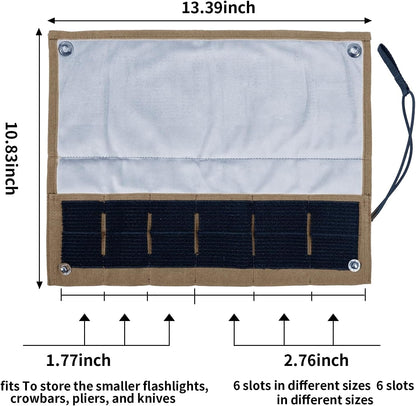 Pocket Knife Display Bag,6 Slots with Pocket Knives, Folding Small Knife Storage Pouch, Knife Roll Bag Organizer, Knives Roll Collection Protector Bag, Tactical Outdoor for EDC Mini Knife Bags