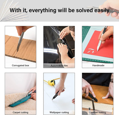 Utility knife Retractable with 30 Degree Snap Off Blade 9MM Box Cutter Knife, Office Vinyl and Paper Cutting Craft Knives, Pack of 3