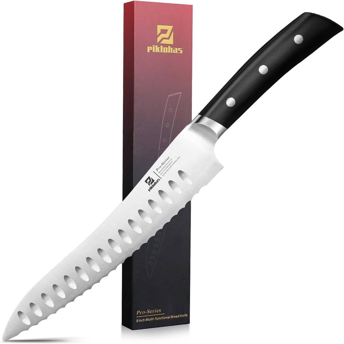 Resharpenable Bread Knife for Homemade Bread, 8 Inch