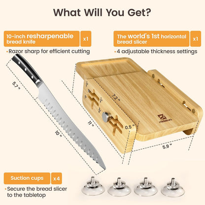 Resharpenable Bread Knife for Homemade Bread, 8 Inch