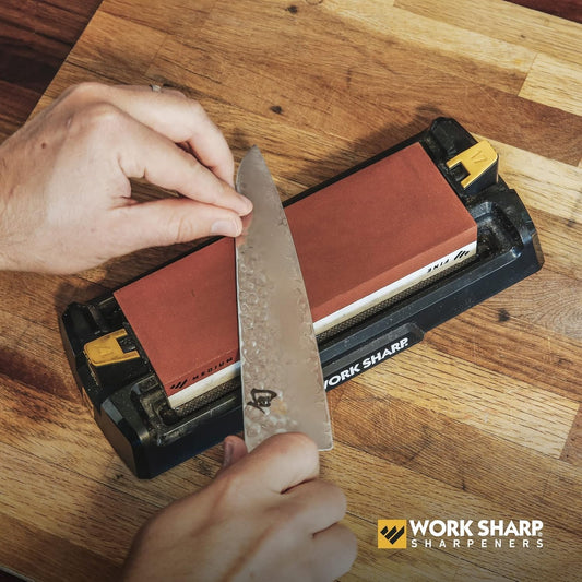 Benchtop Whetstone Knife Sharpener - For Knives & Edged Tools - Kitchen, Pocket, & Fillet Knives