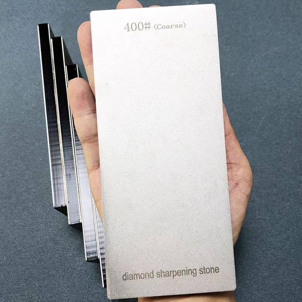 4 Pcs Diamond Sharpening Stone Set, Diamond Plate Sharpening Stone for Kitchen Sharpening (SET-E)