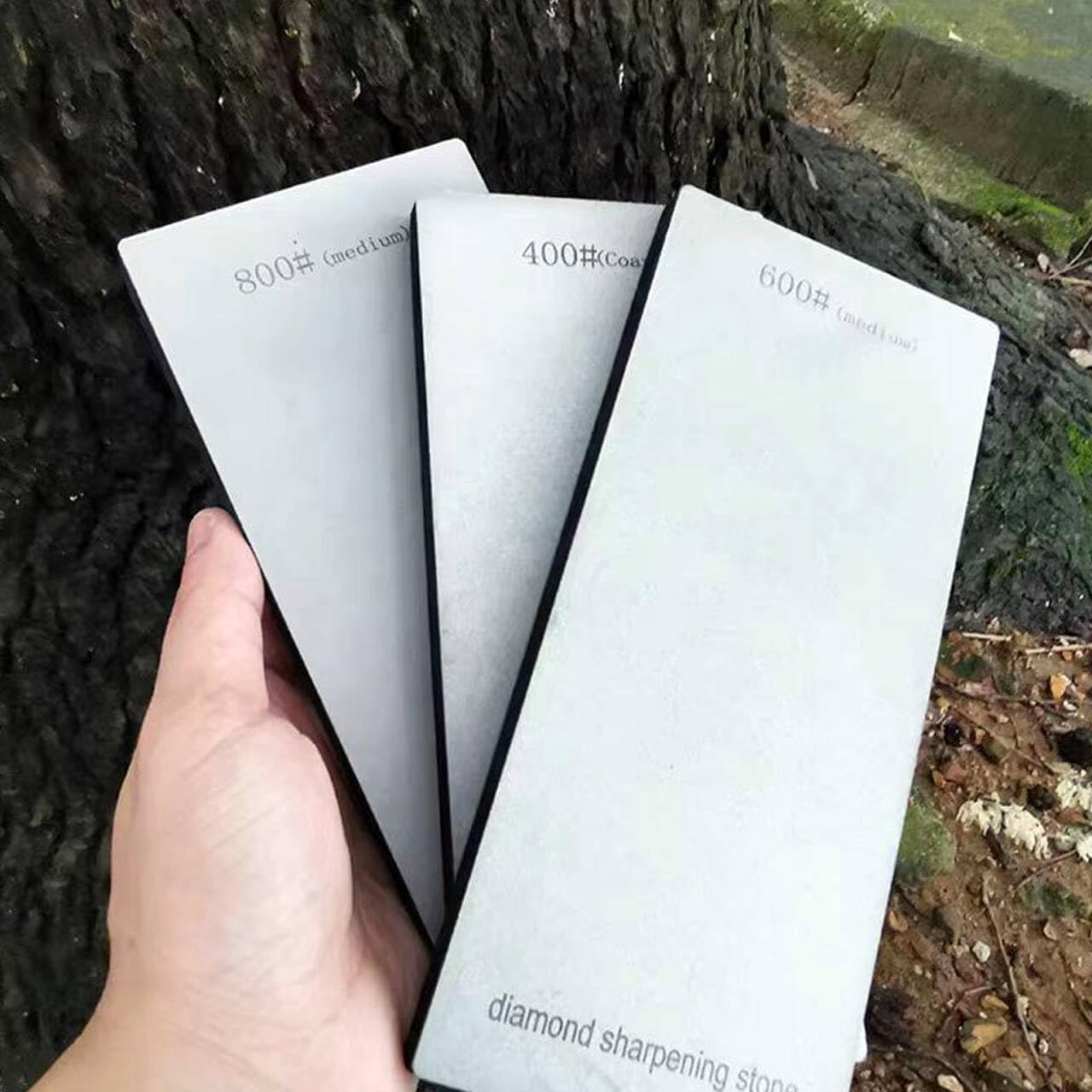 4 Pcs Diamond Sharpening Stone Set, Diamond Plate Sharpening Stone for Kitchen Sharpening (SET-E)