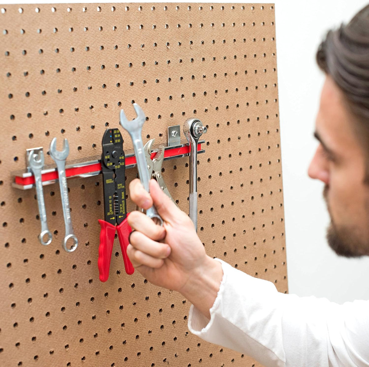 6" Magnetic Bar Tool Organizer - Easy to Install Magnet Storage Holder for House, Garage, Shed, or Job Site - Black Powder Coat