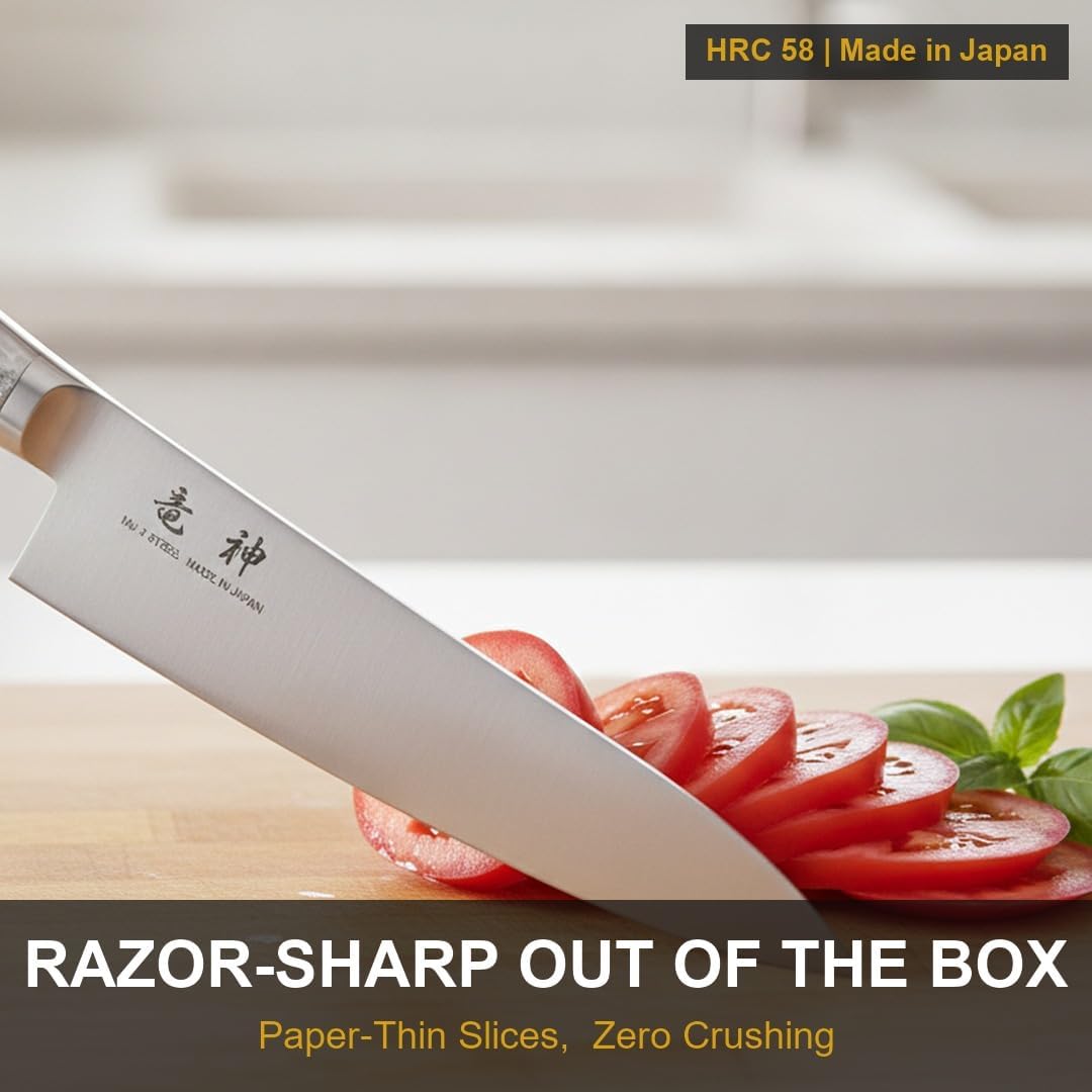 竜神 (RYUJIN) Professional Japanese Bread Knife 240mm [OMOTENASHI Selection 2023 Best Gold Award Winner] Tsubame Sanjo Stainless Steel Integrated Made in Japan Daishin Sangyo [Ryujin Knife]
