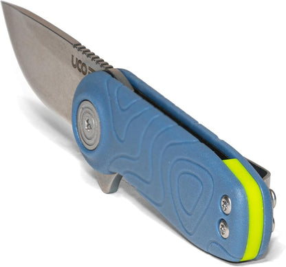 Tinkham Liner Lock Pocket Knife with D2 Steel Blade, Ocean Blue, 1.5 Inch Blade