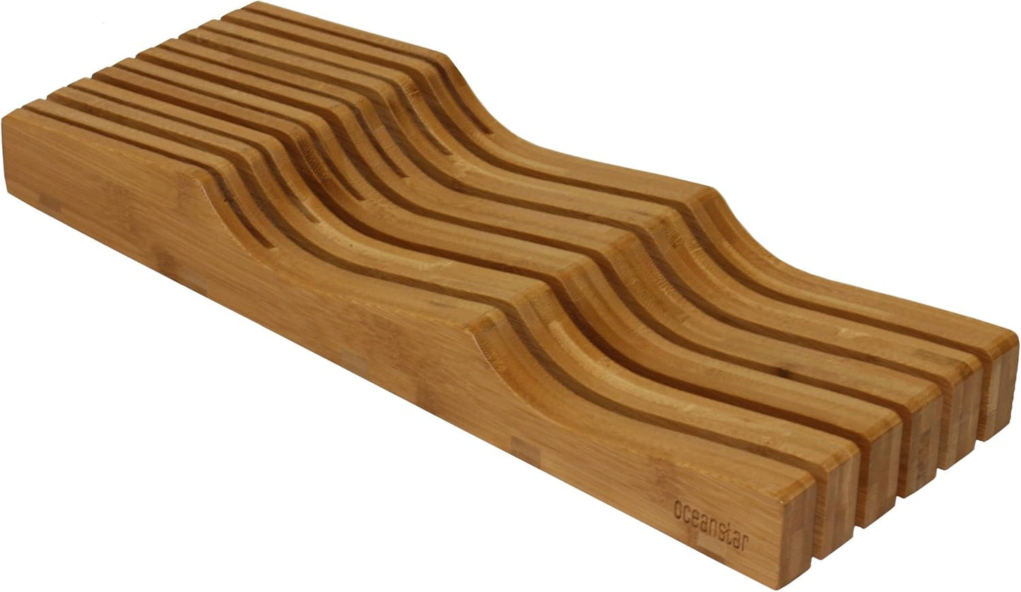 In-Drawer Bamboo Knife Organizer