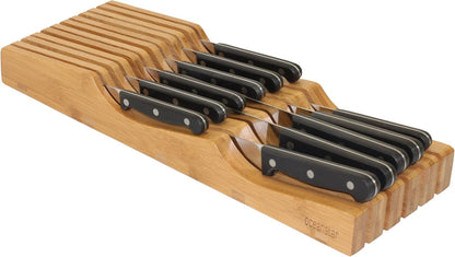 In-Drawer Bamboo Knife Organizer