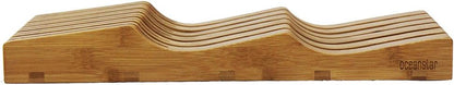 In-Drawer Bamboo Knife Organizer