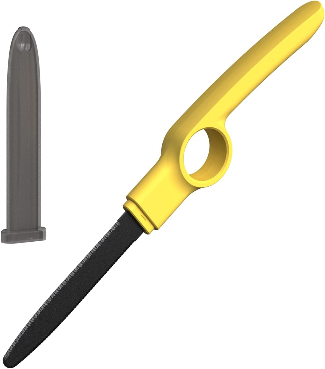Cardboard Cutter with Protective Sheath, Non-Stick Teflon Coated Blade, Safety Micro-Serrated Stainless Steel Box Cutter Tool for Warehouse, Office & Home Use