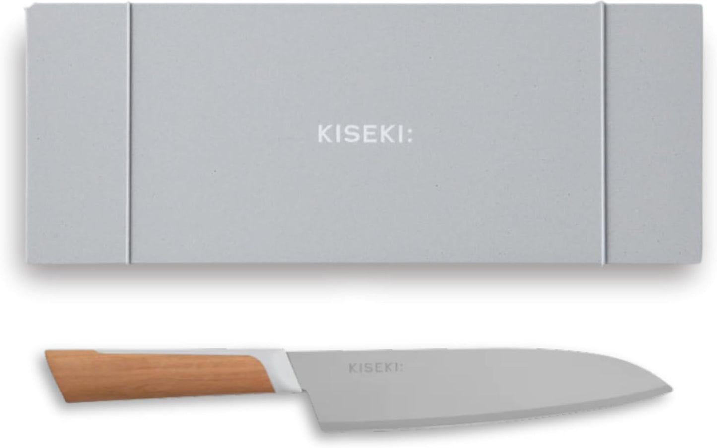 KISEKI: 7.1 Inch Santoku Japanese Chef's Knife, 1.2 mm Tungsten Carbide Alloy Blade, Ergonomic Yamazakura Cherry Wood Handle, Rust Resistant, Made in Japan
