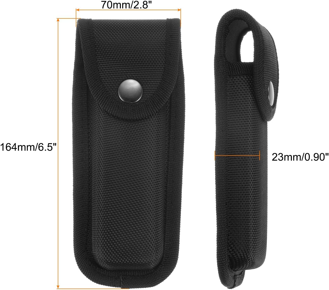 Nylon Pocket Knife Sheath 6.5" x 2.8" Horizontal Vertical Carry Belt Loop Multi-Tool Pouch Folding Knife Belt Sheath with Snap Closure for Outdoor Daily Use, Black
