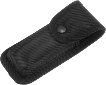 Nylon Pocket Knife Sheath 6.5" x 2.8" Horizontal Vertical Carry Belt Loop Multi-Tool Pouch Folding Knife Belt Sheath with Snap Closure for Outdoor Daily Use, Black