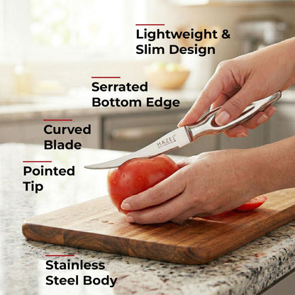 Stainless Steel Tomato Knife for Kitchen | Kitchen Knife with Handle, Silver