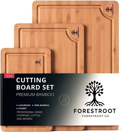 Premium End Grain Bamboo Cutting Board for Kitchen, 15 x 10 Inch Heavy Duty Butcher Block with Juice Groove, Built-In Handle, Hanging Hole & Reversible Design for Meat, Vegetables & Fruits