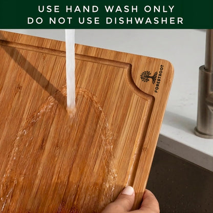 Premium End Grain Bamboo Cutting Board for Kitchen, 15 x 10 Inch Heavy Duty Butcher Block with Juice Groove, Built-In Handle, Hanging Hole & Reversible Design for Meat, Vegetables & Fruits