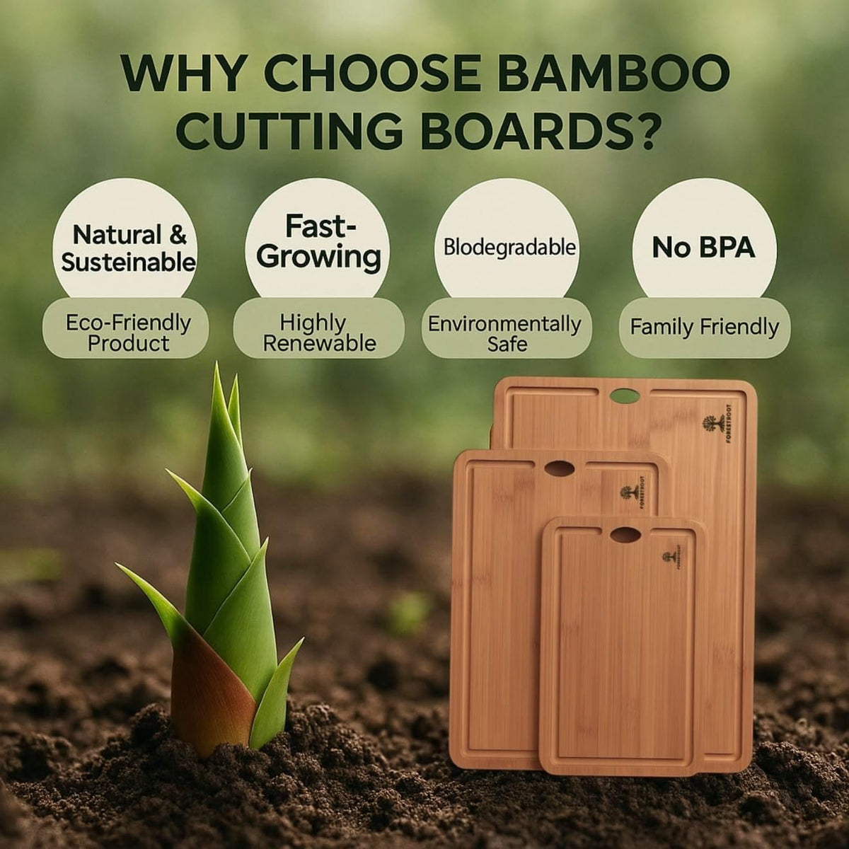 Premium End Grain Bamboo Cutting Board for Kitchen, 15 x 10 Inch Heavy Duty Butcher Block with Juice Groove, Built-In Handle, Hanging Hole & Reversible Design for Meat, Vegetables & Fruits