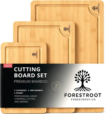 Premium End Grain Bamboo Cutting Board for Kitchen, 15 x 10 Inch Heavy Duty Butcher Block with Juice Groove, Built-In Handle, Hanging Hole & Reversible Design for Meat, Vegetables & Fruits
