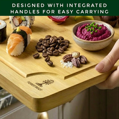 Premium End Grain Bamboo Cutting Board for Kitchen, 15 x 10 Inch Heavy Duty Butcher Block with Juice Groove, Built-In Handle, Hanging Hole & Reversible Design for Meat, Vegetables & Fruits