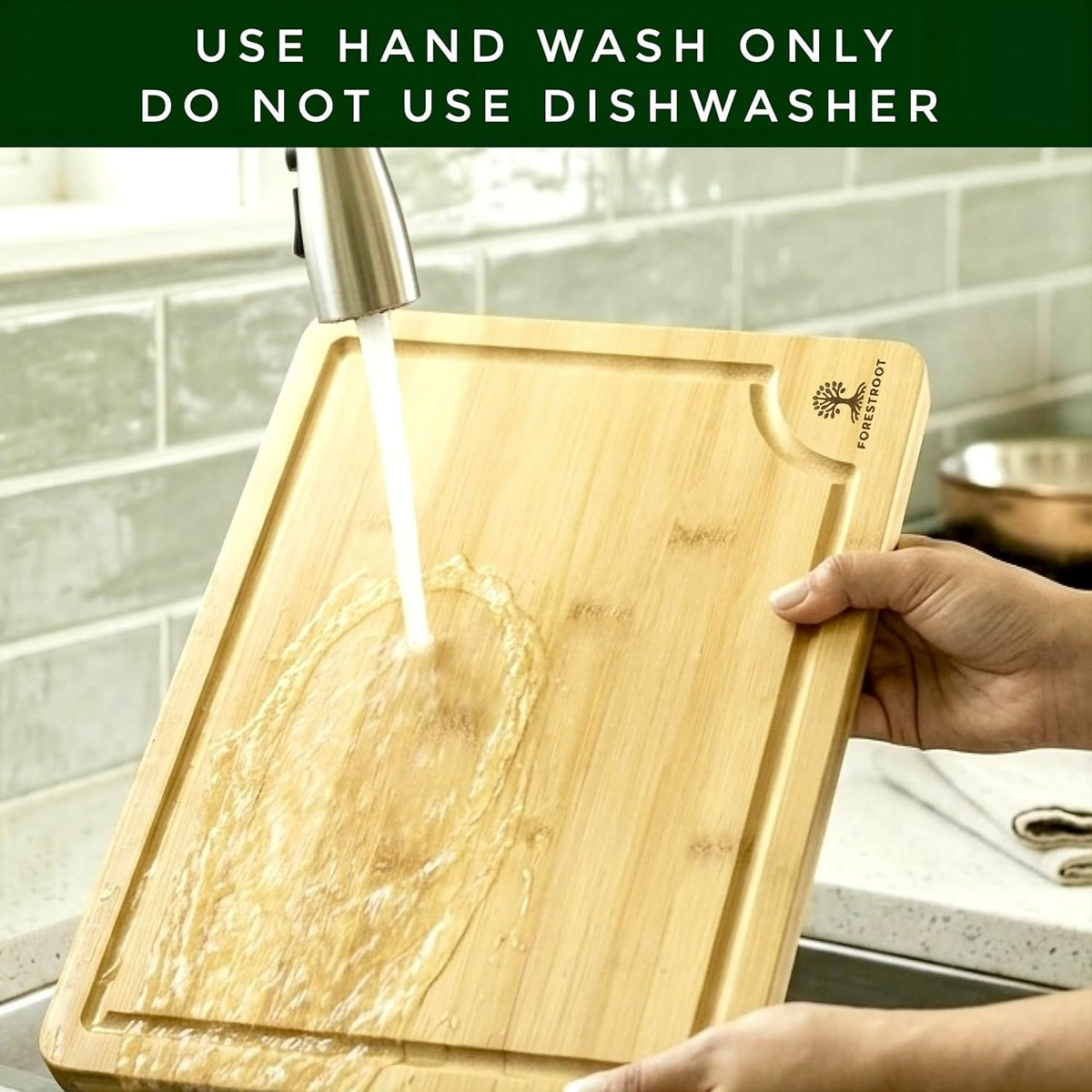Premium End Grain Bamboo Cutting Board for Kitchen, 15 x 10 Inch Heavy Duty Butcher Block with Juice Groove, Built-In Handle, Hanging Hole & Reversible Design for Meat, Vegetables & Fruits