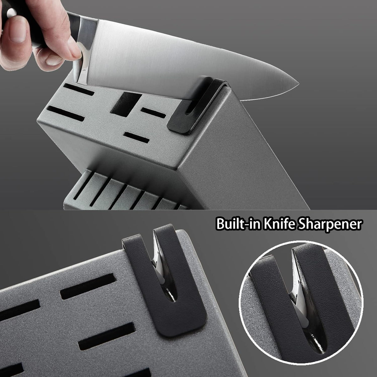 ® Knife Sets,German Stainless Steel Kitchen Knife Block Set with Built-in Sharpener