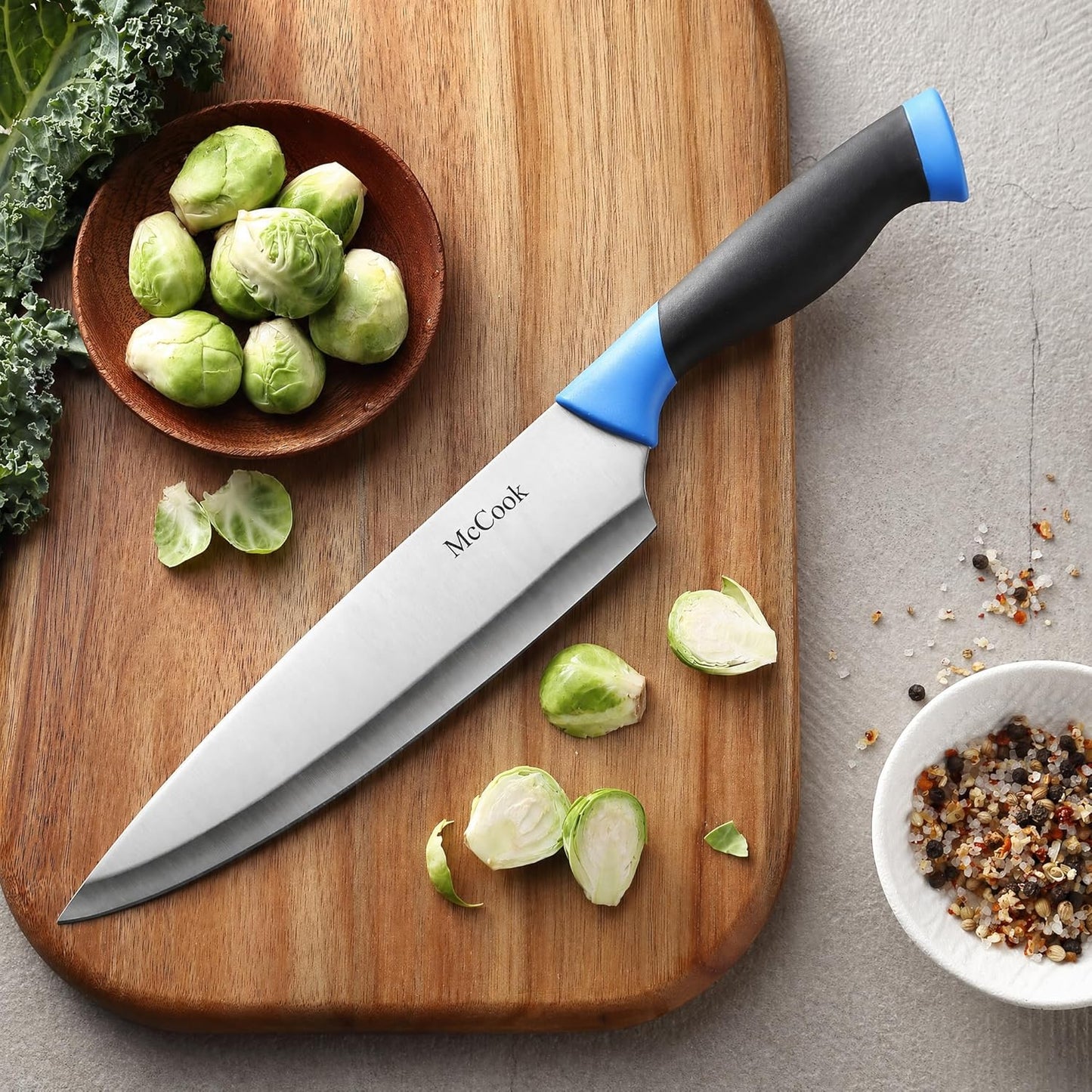 ® Knife Sets,German Stainless Steel Kitchen Knife Block Set with Built-in Sharpener