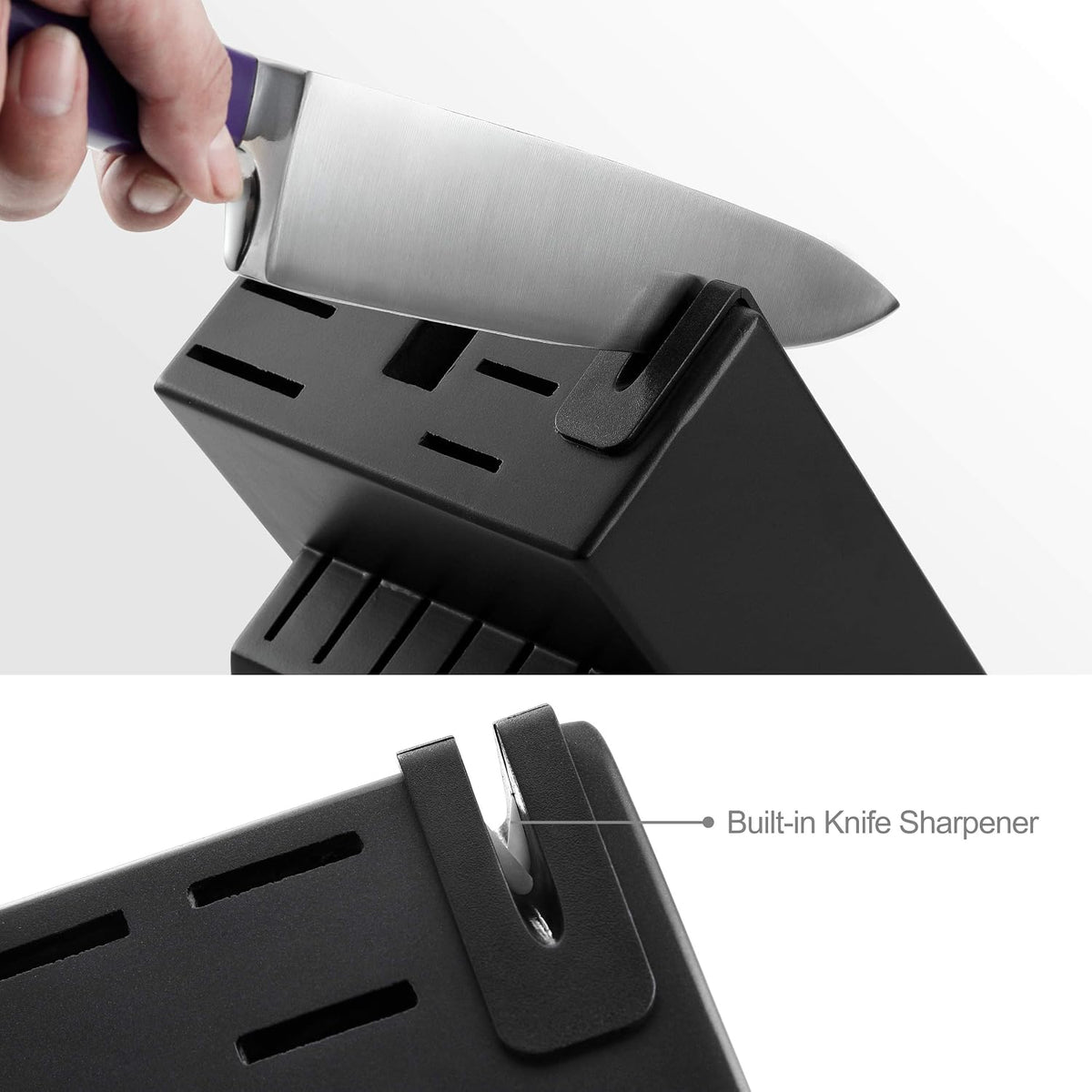 ® Knife Sets,German Stainless Steel Kitchen Knife Block Set with Built-in Sharpener