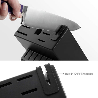 ® Knife Sets,German Stainless Steel Kitchen Knife Block Set with Built-in Sharpener
